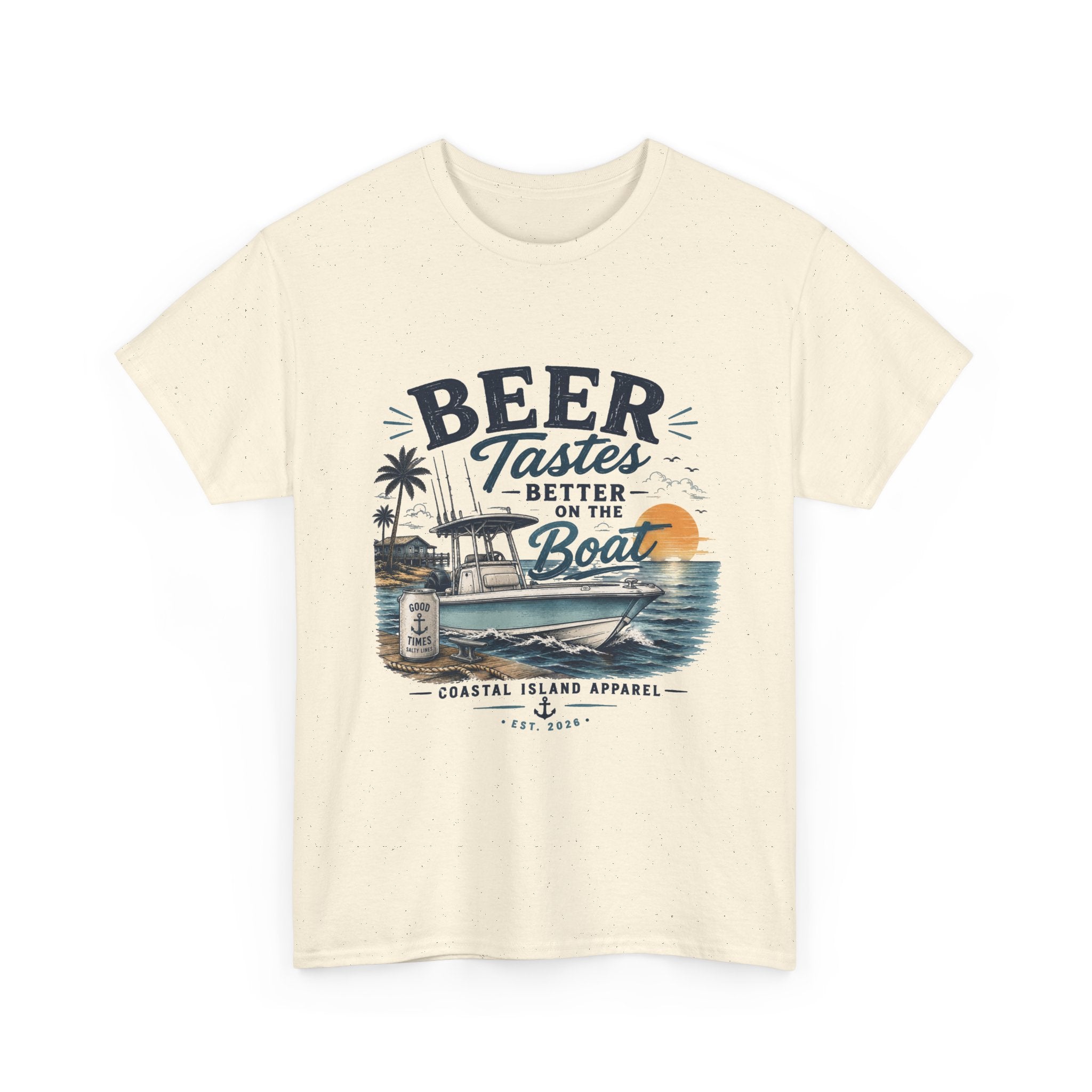 Beer Tastes Better on the Boat T-Shirt — Coastal Fishing Boating Tee