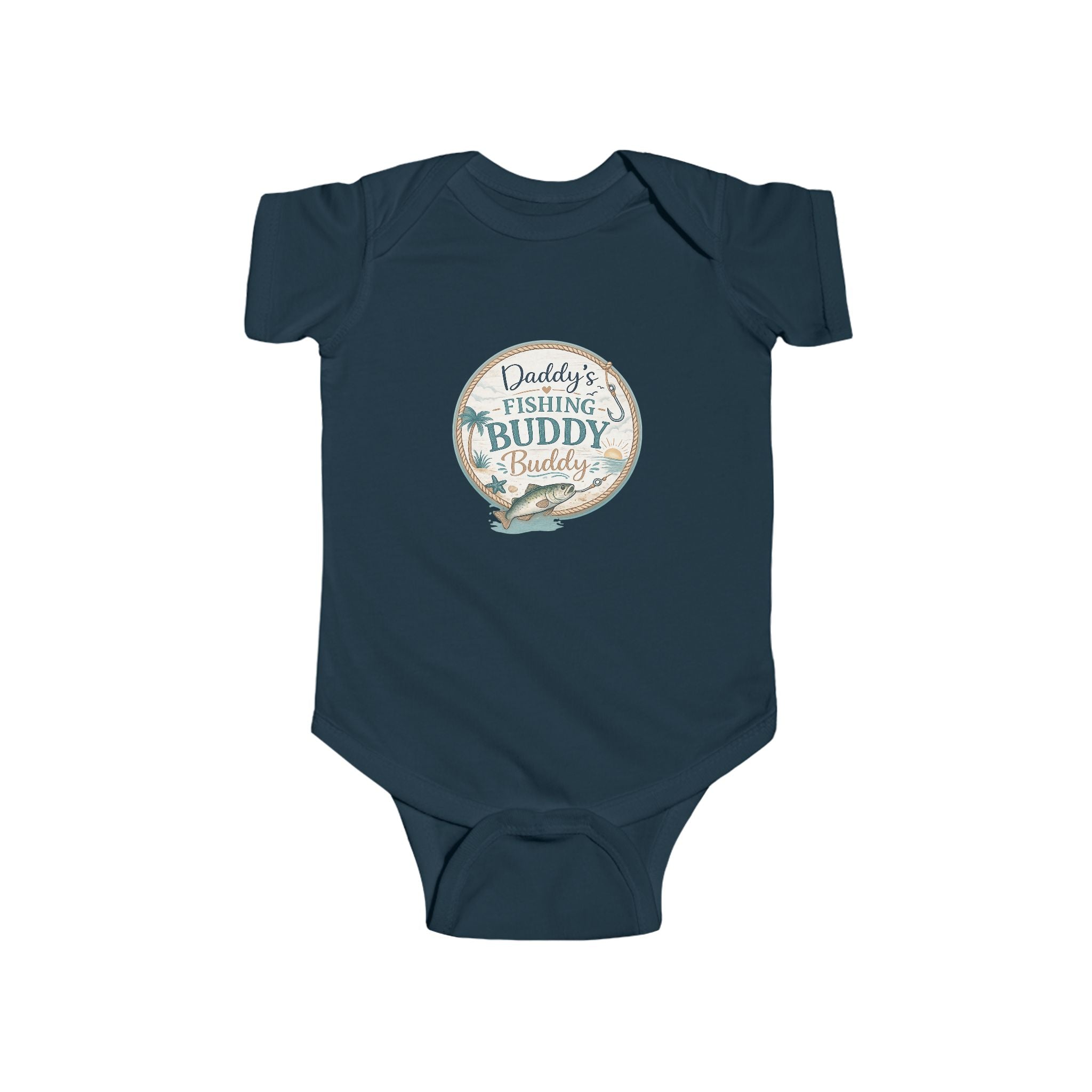 Baby Bodysuit — "Daddy's Fishing Buddy" Nautical Infant Onesie