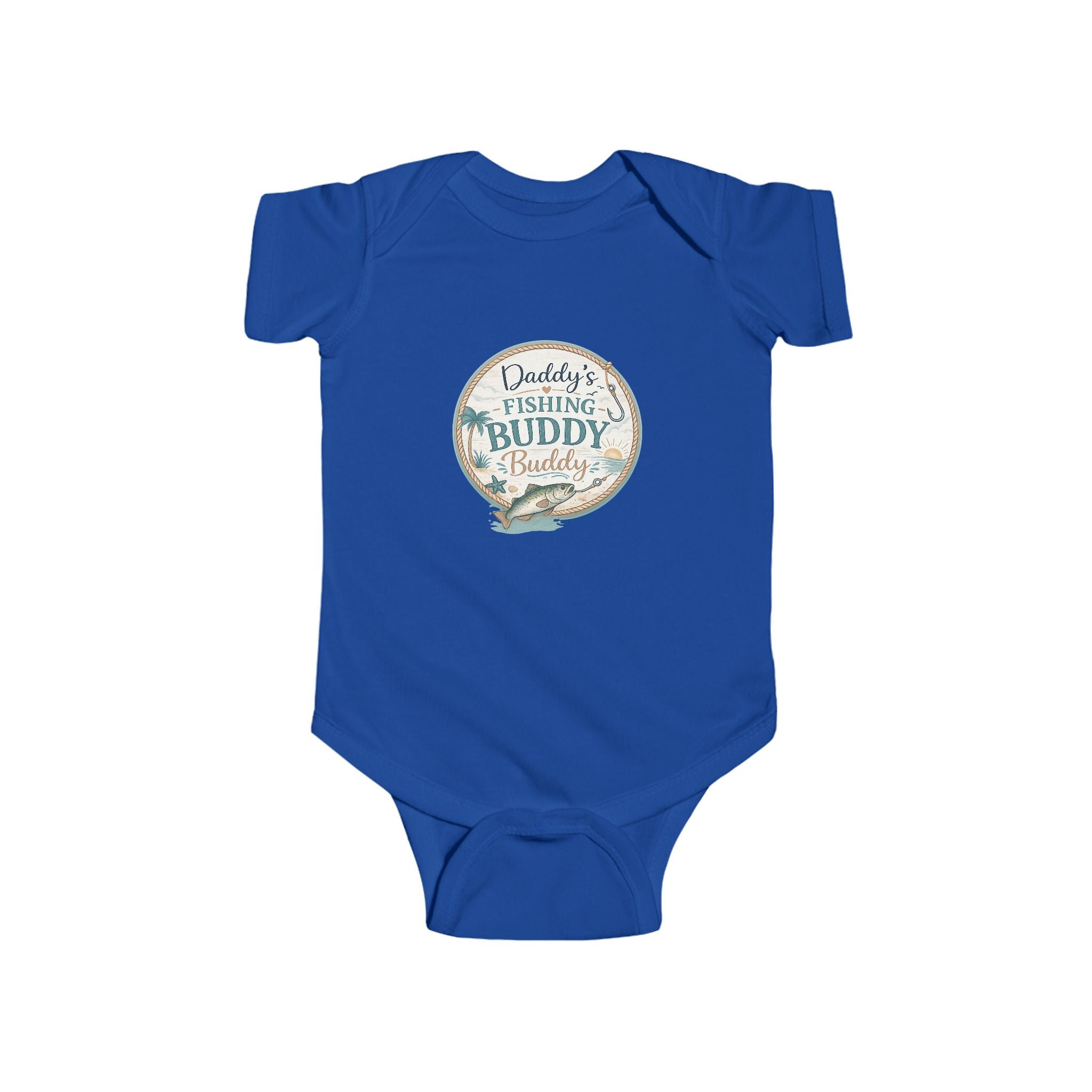 Baby Bodysuit — "Daddy's Fishing Buddy" Nautical Infant Onesie
