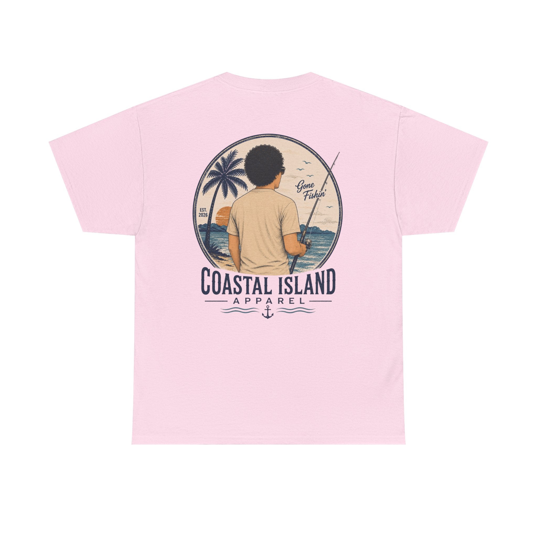Unisex Heavy Cotton Tee- Guy Fishing