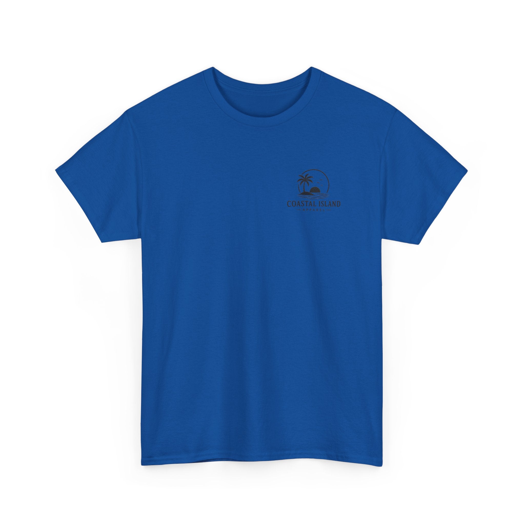 Coastal Island Sunset Tee — Beach Palm Tree Graphic T-Shirt