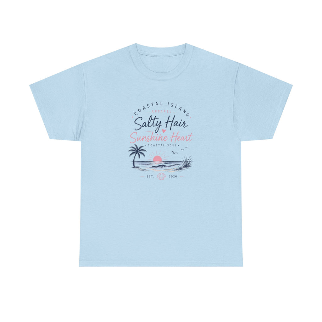 Coastal 'Salty Hair, Sunshine Heart' Women's Beach T‑Shirt