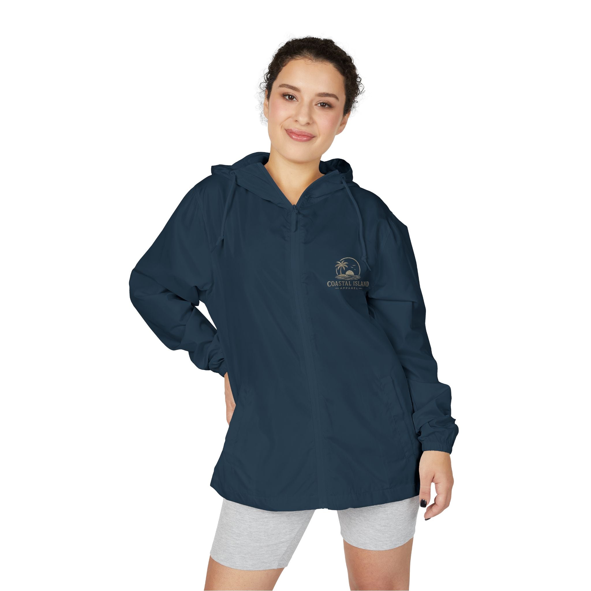 Windbreaker Jacket — "Catch the Wave" Palm Logo Lightweight Hooded Windbreaker