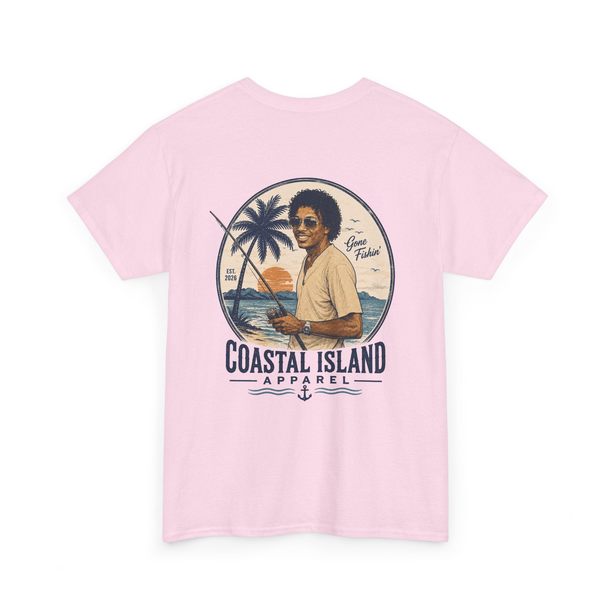 Coastal Island Tee — Vintage Sunset Palm Graphic T-Shirt