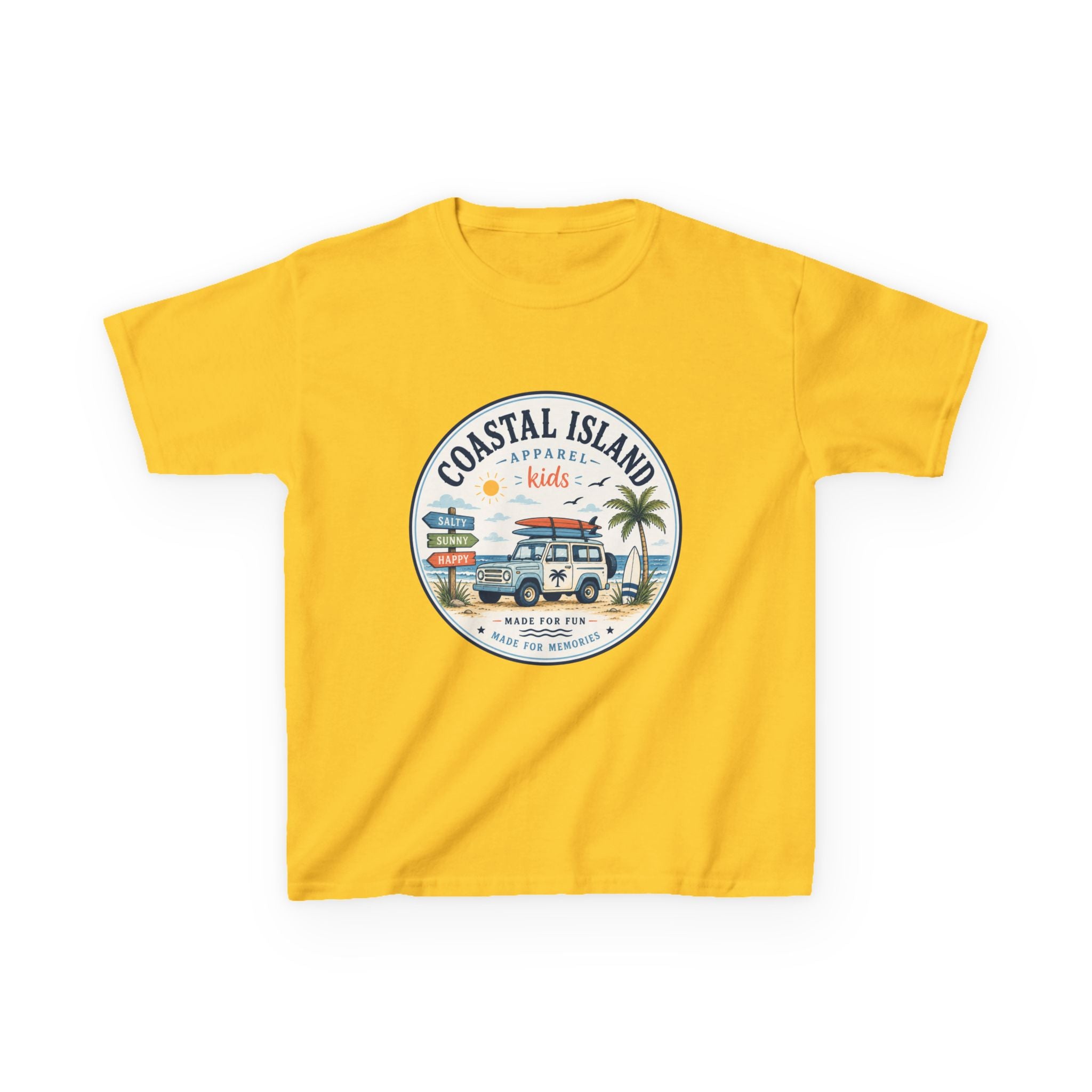 Coastal Island Kids Tee — Vintage Beach Surf Van Graphic