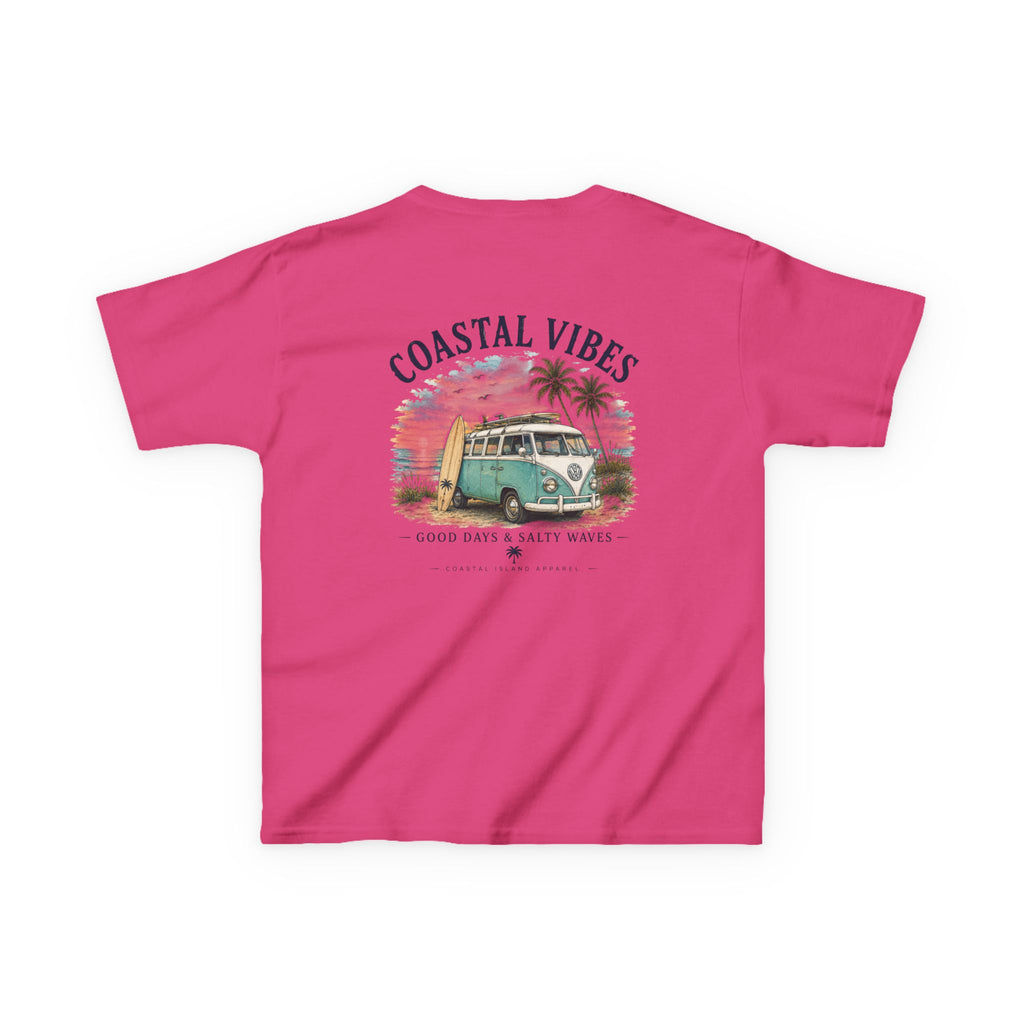 Kids T-Shirt — "Coastal Vibes" Retro Surf Van Tee