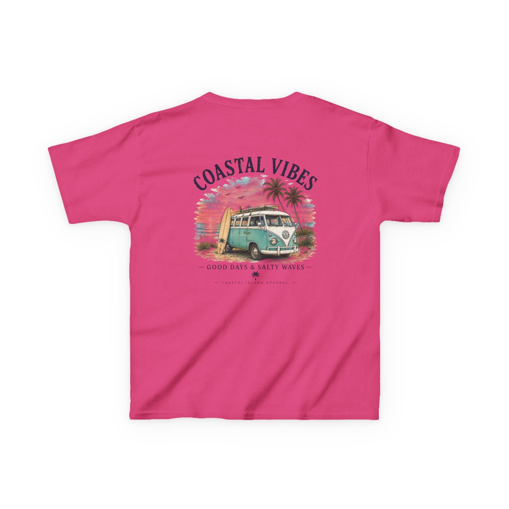 Kids T-Shirt — "Coastal Vibes" Retro Surf Van Tee