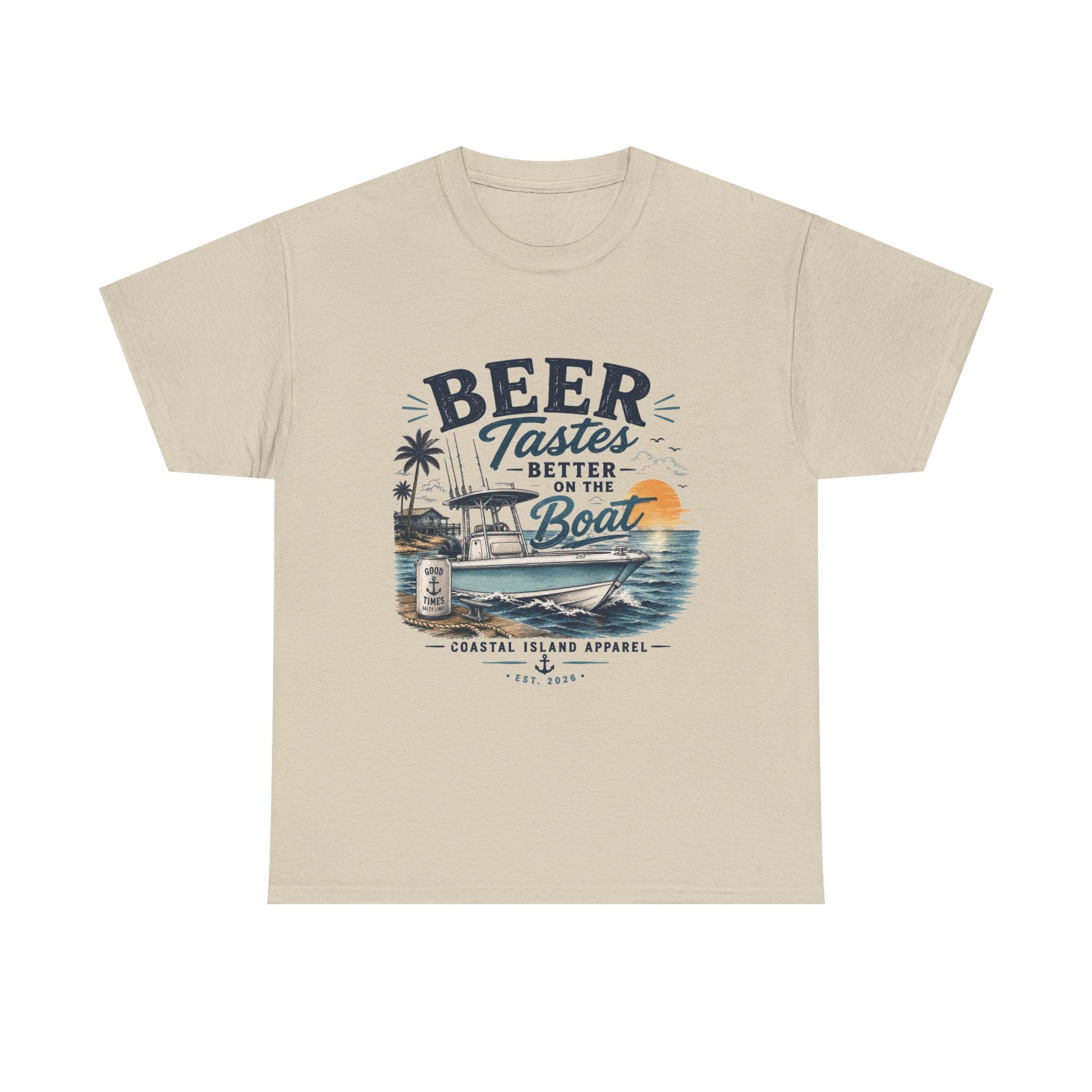 Beer Tastes Better on the Boat T-Shirt — Coastal Fishing Boating Tee