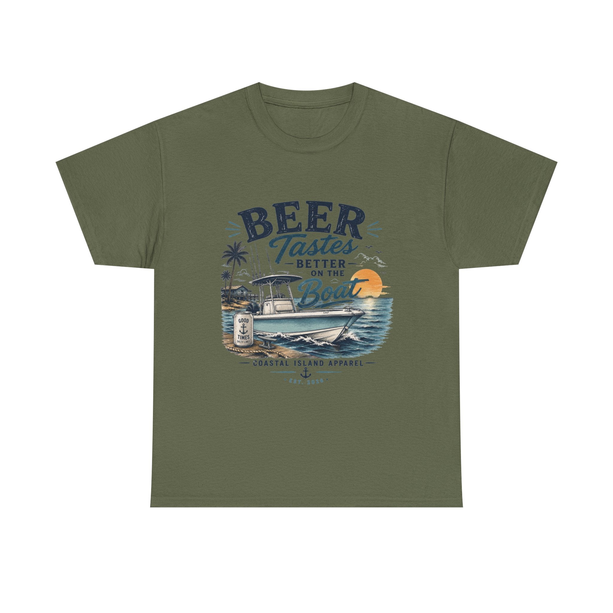 Beer Tastes Better on the Boat T-Shirt — Coastal Fishing Boating Tee