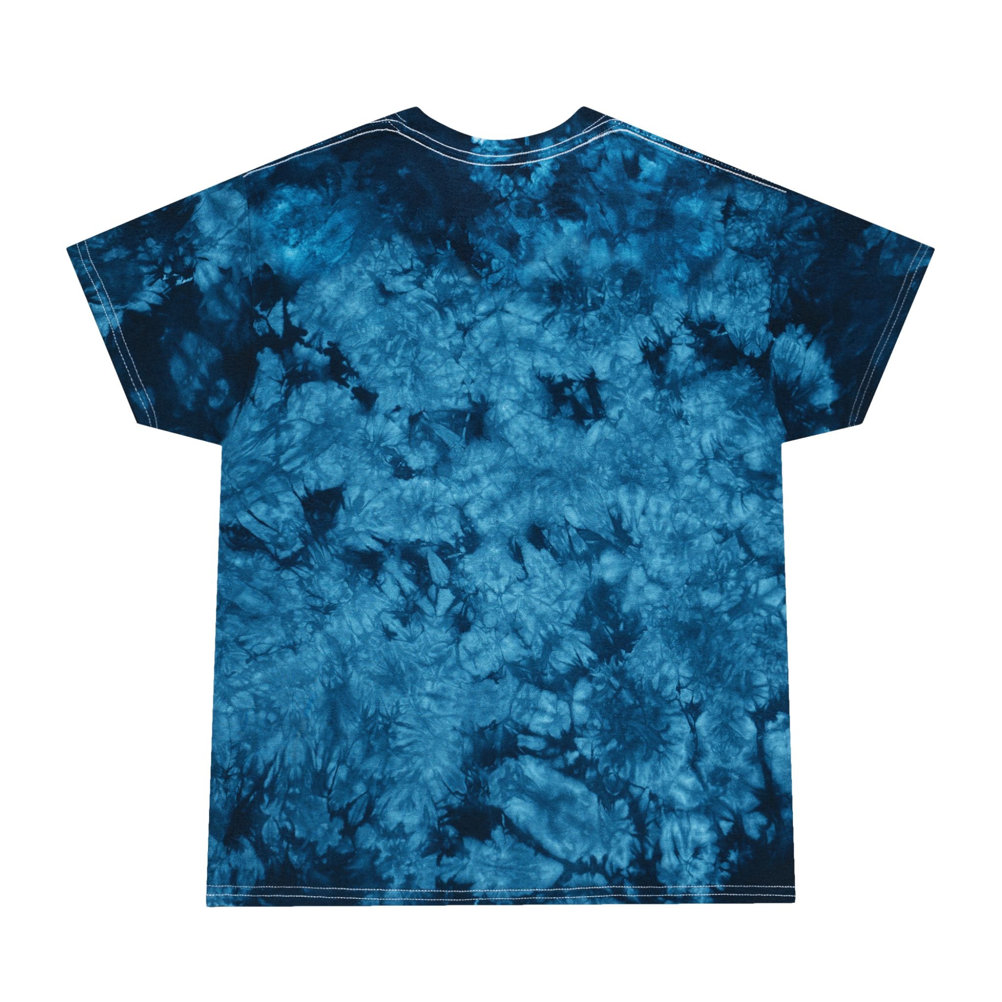 Coastal Island Crystal Tie-Dye Tee — Blue Marble Graphic T-Shirt