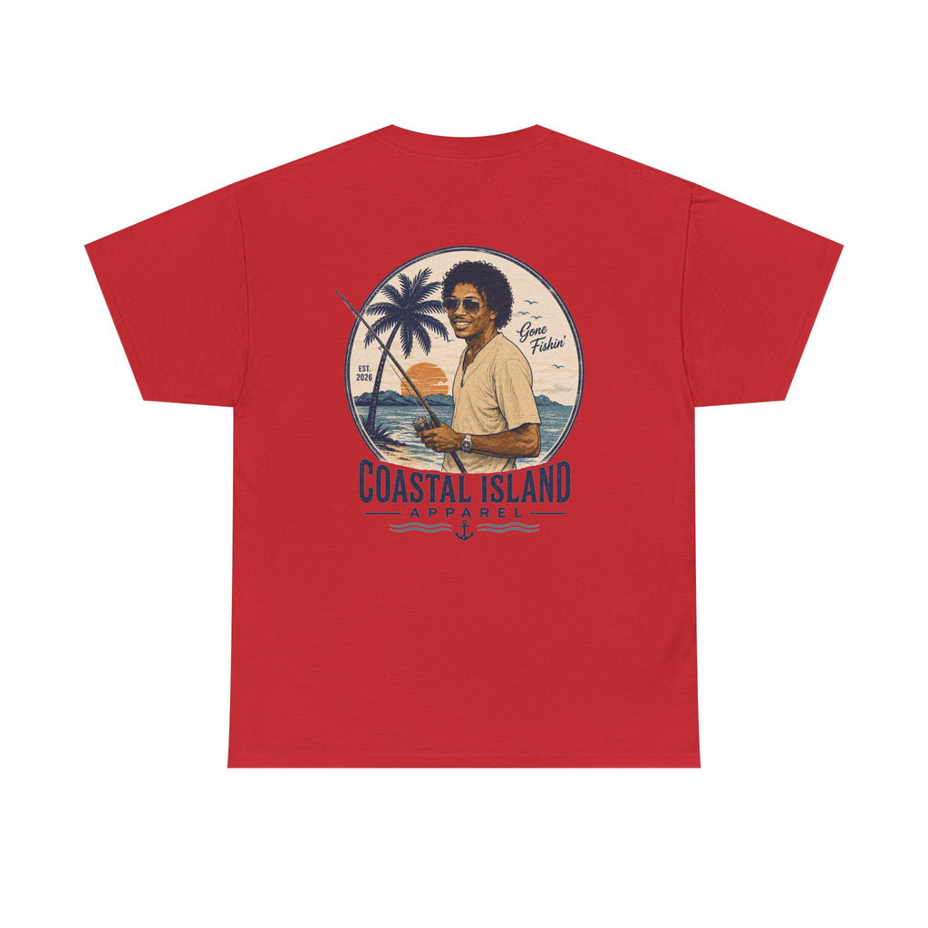 Coastal Island Tee — Vintage Sunset Palm Graphic T-Shirt
