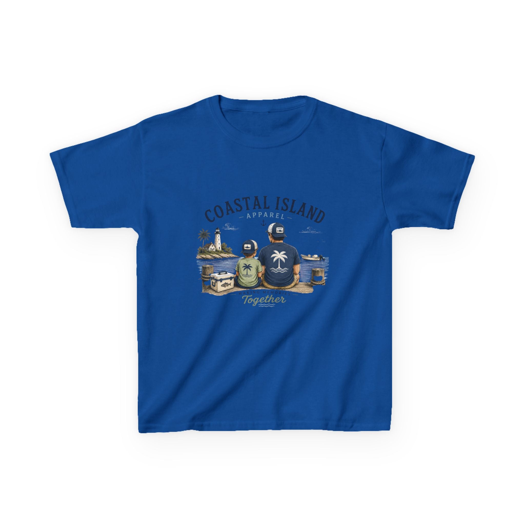 Kids Tee — "Coastal Island" Dad and Son Beach Graphic