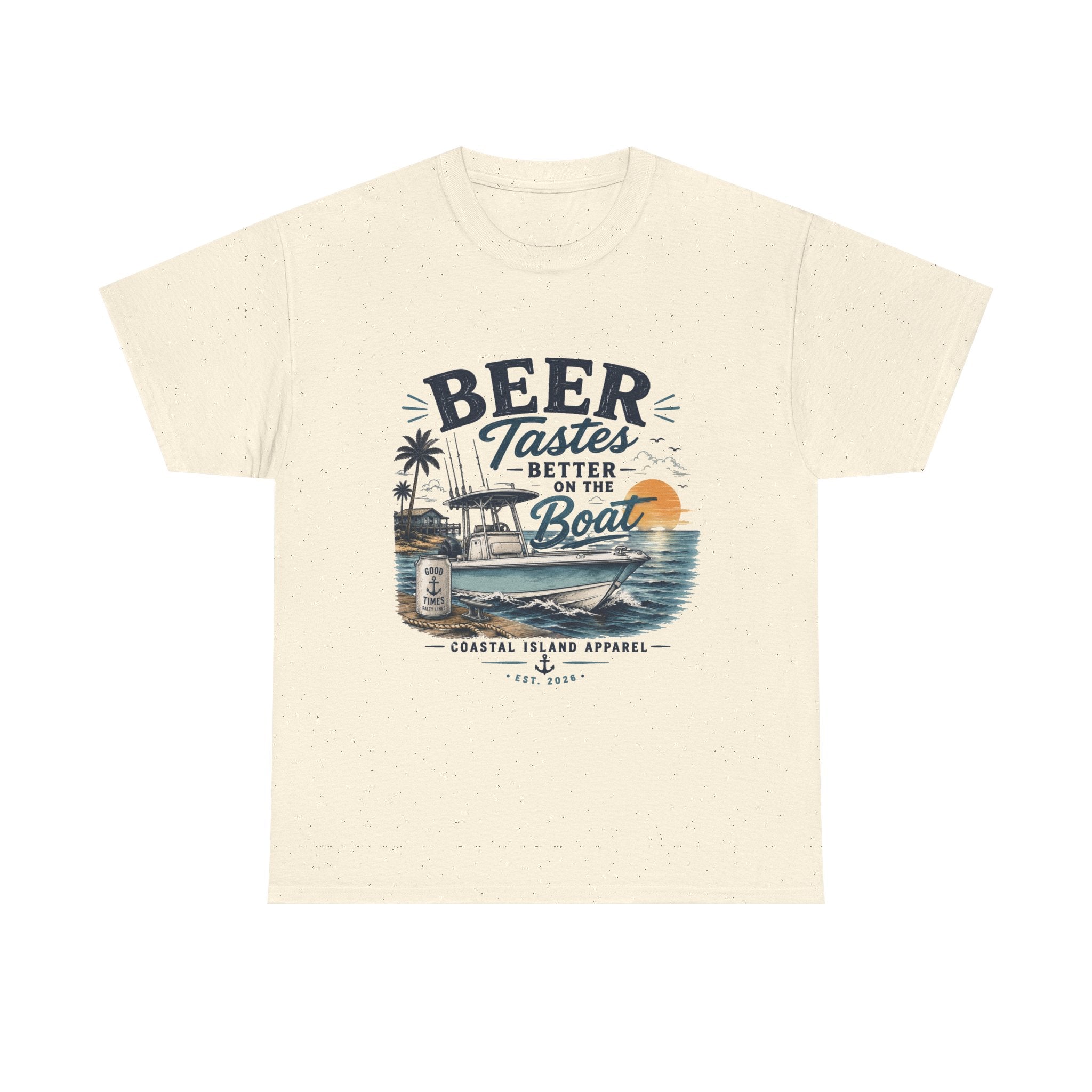 Beer Tastes Better on the Boat T-Shirt — Coastal Fishing Boating Tee
