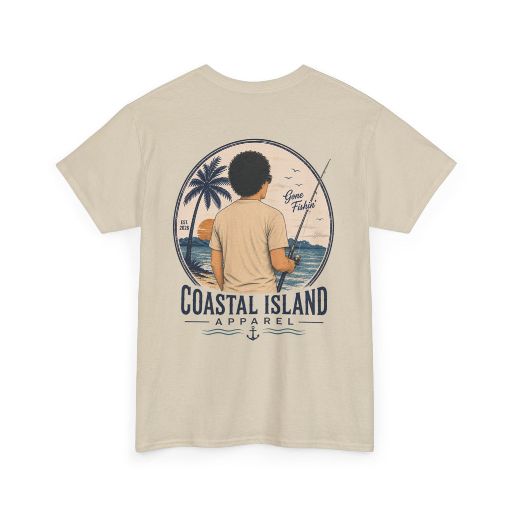 Unisex Heavy Cotton Tee- Guy Fishing