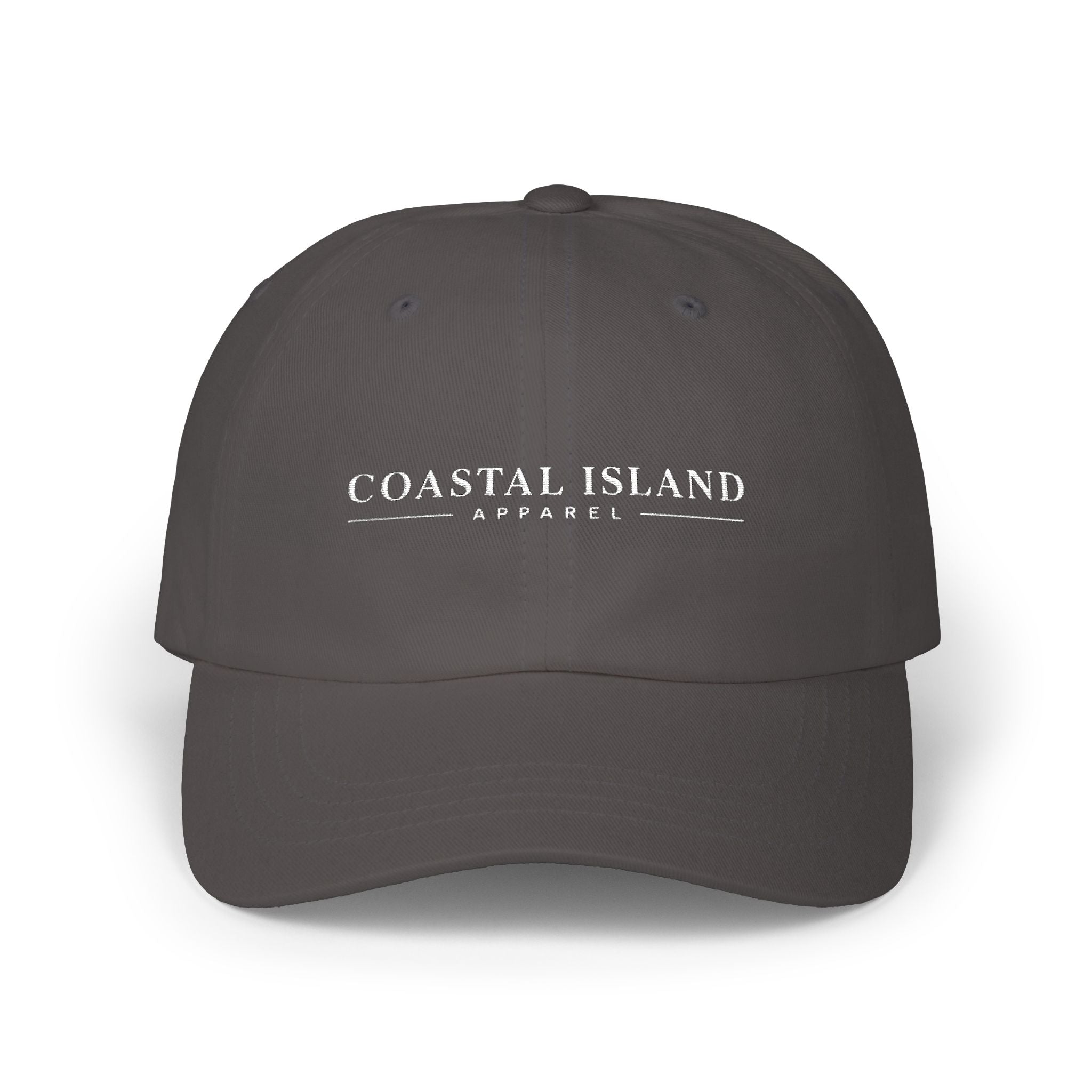 Coastal Island Apparel embroidered logo Dad Cap | white baseball hat