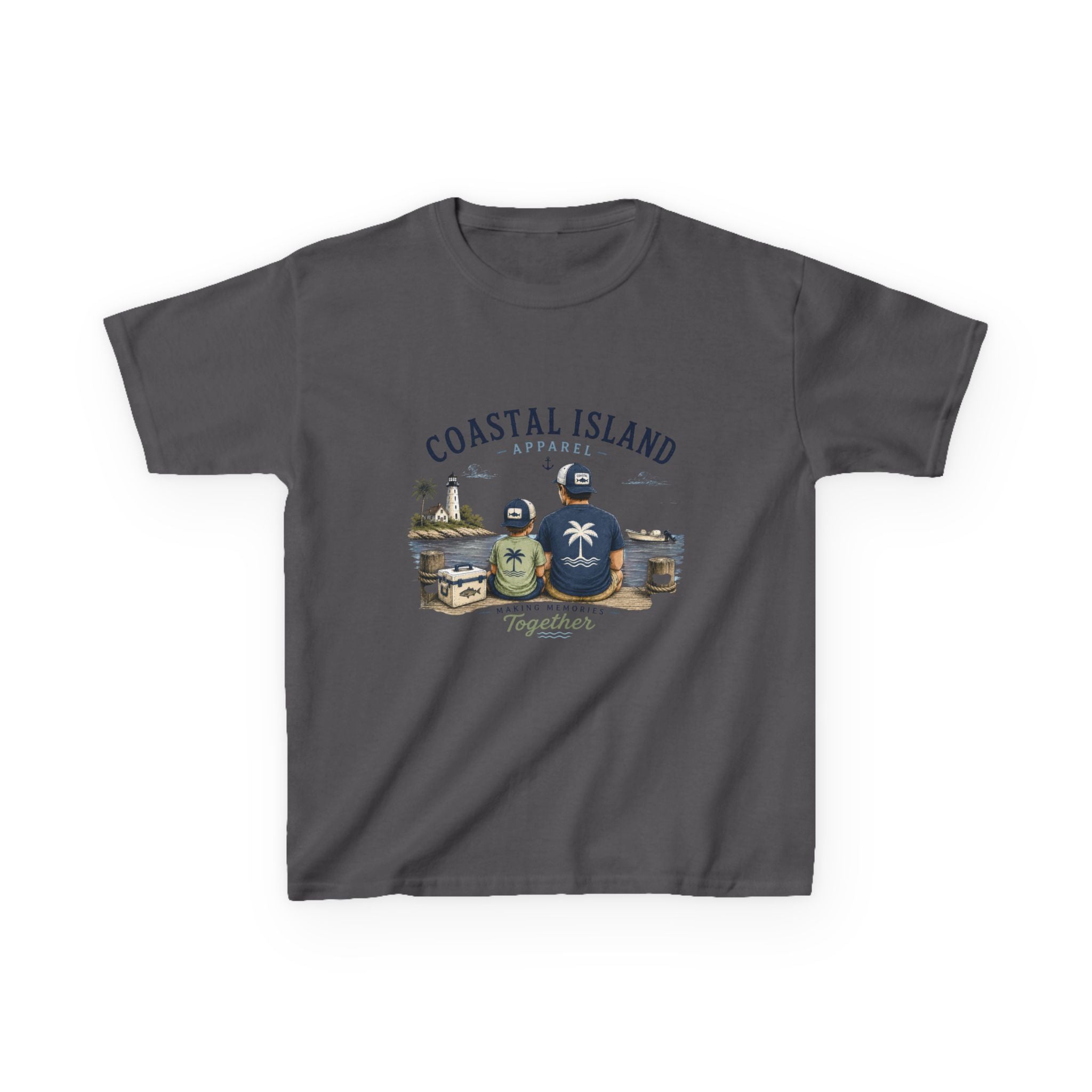 Kids Tee — "Coastal Island" Dad and Son Beach Graphic