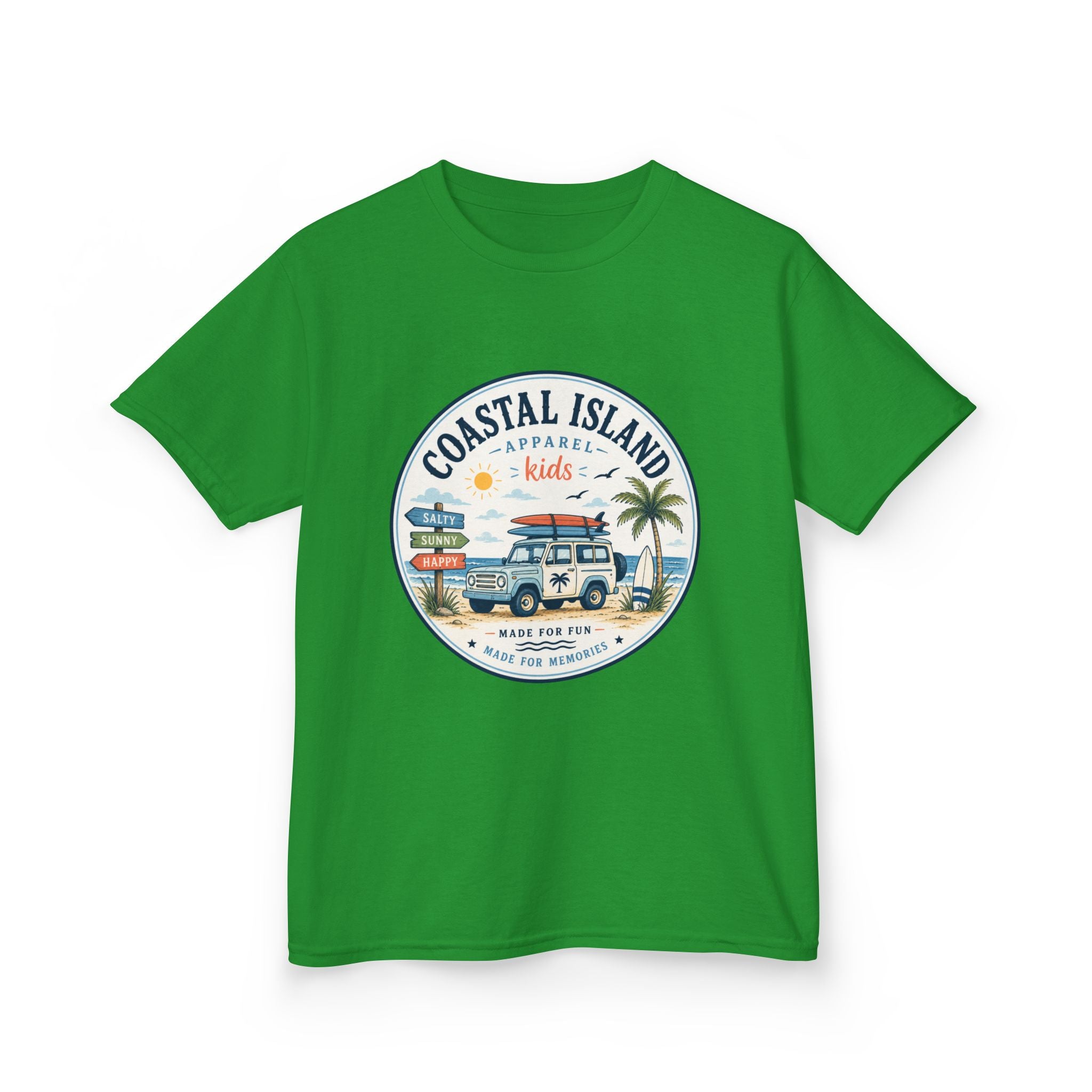 Coastal Island Kids Tee — Vintage Beach Surf Van Graphic