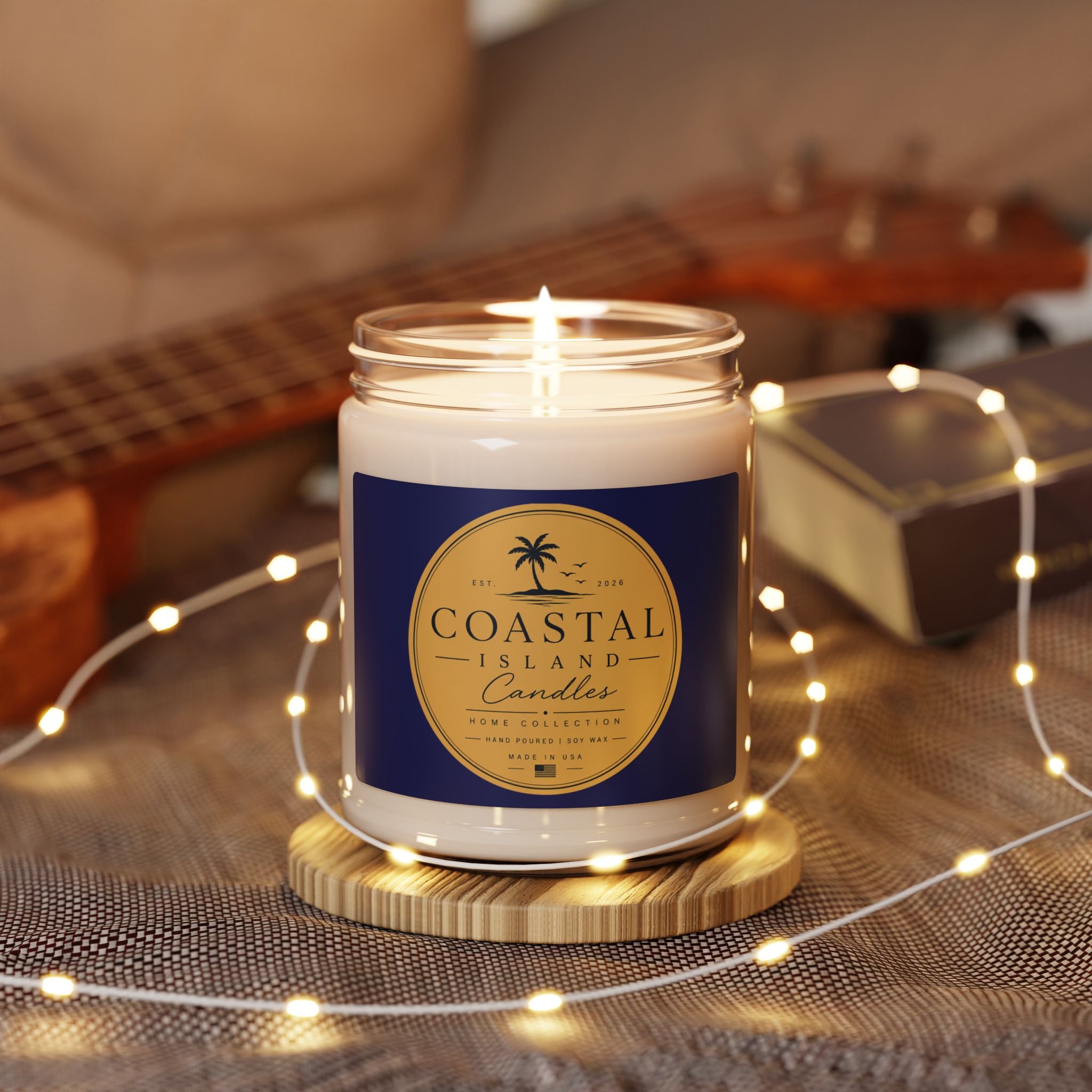 Coastal Island Scented Soy Candle 9oz – Tropical Palm Beach Scent