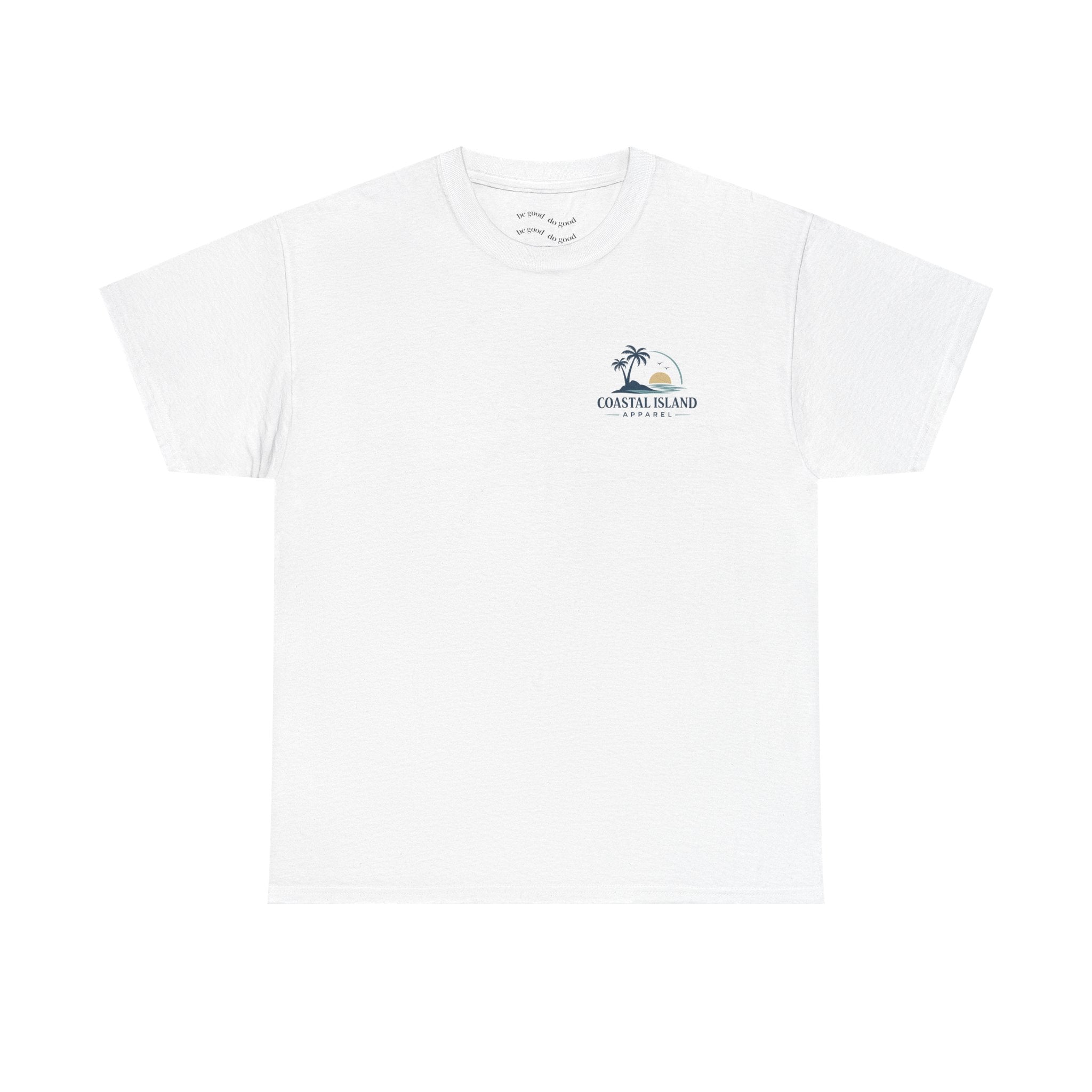 Coastal Island Sunset Beach T-Shirt | Palm Tree Ocean Graphic Tee