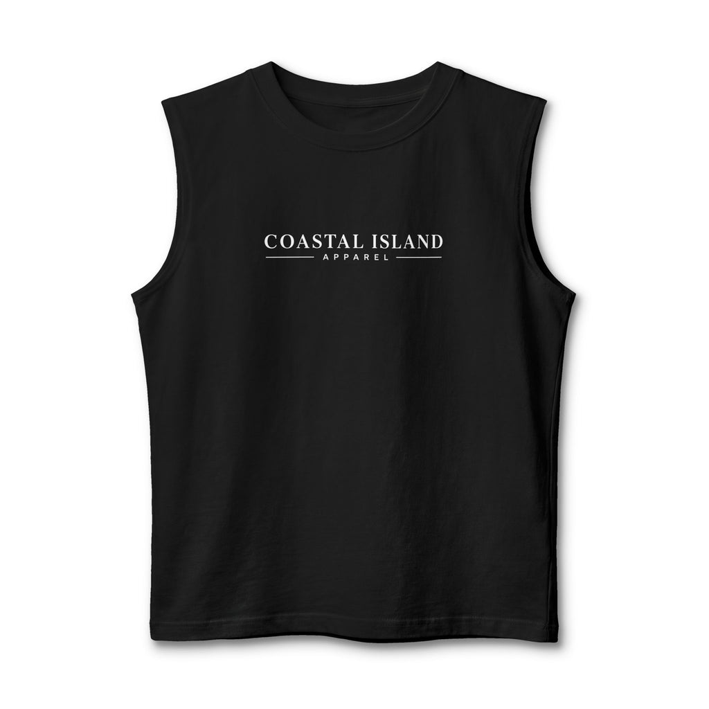 Coastal Island Muscle Tank — Minimal Beach Logo Tank Top