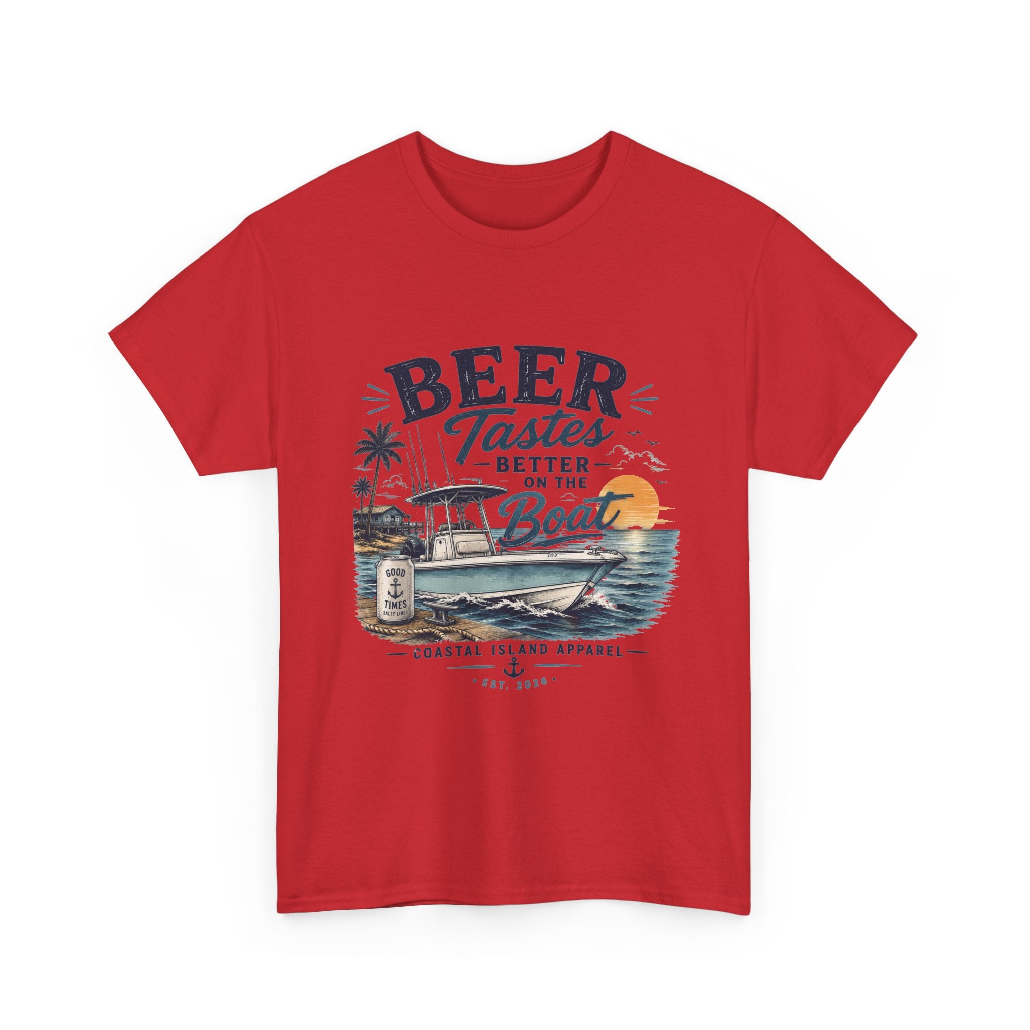 Beer Tastes Better on the Boat T-Shirt — Coastal Fishing Boating Tee