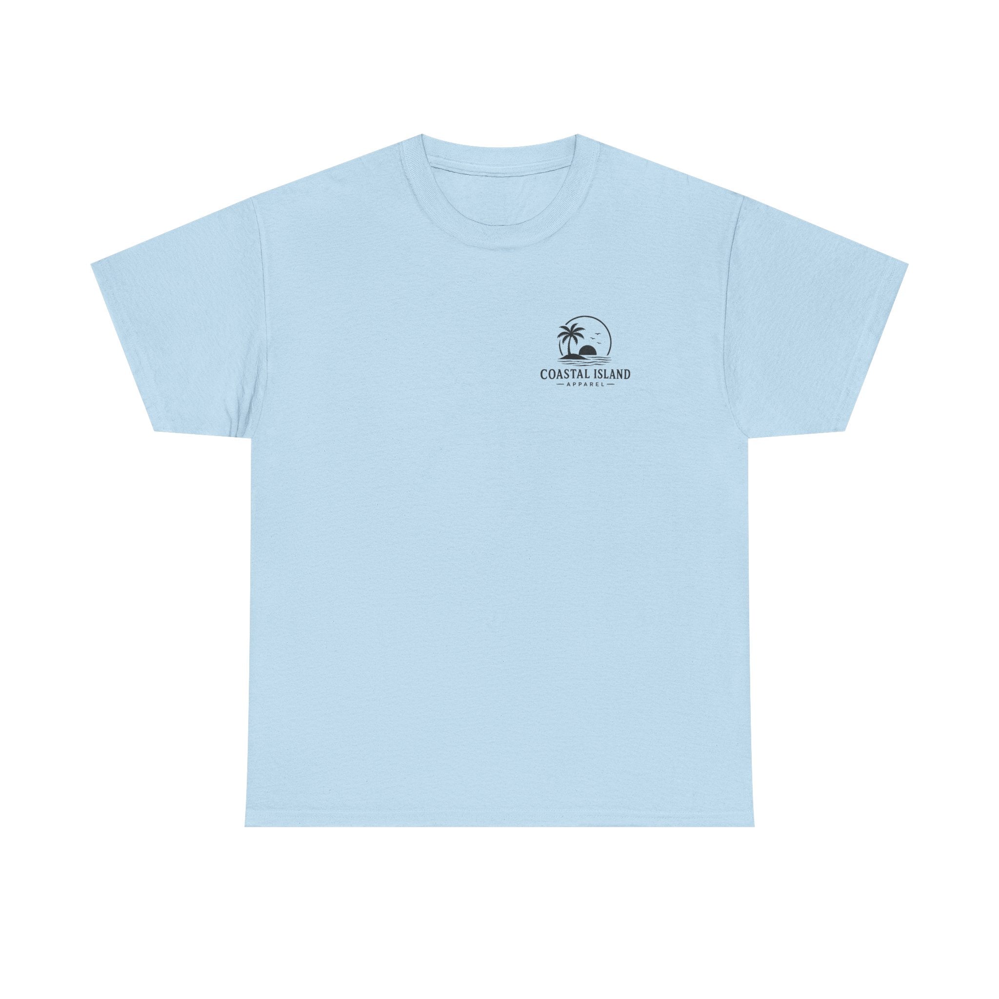 Coastal Island Sunset Tee — Beach Palm Tree Graphic T-Shirt