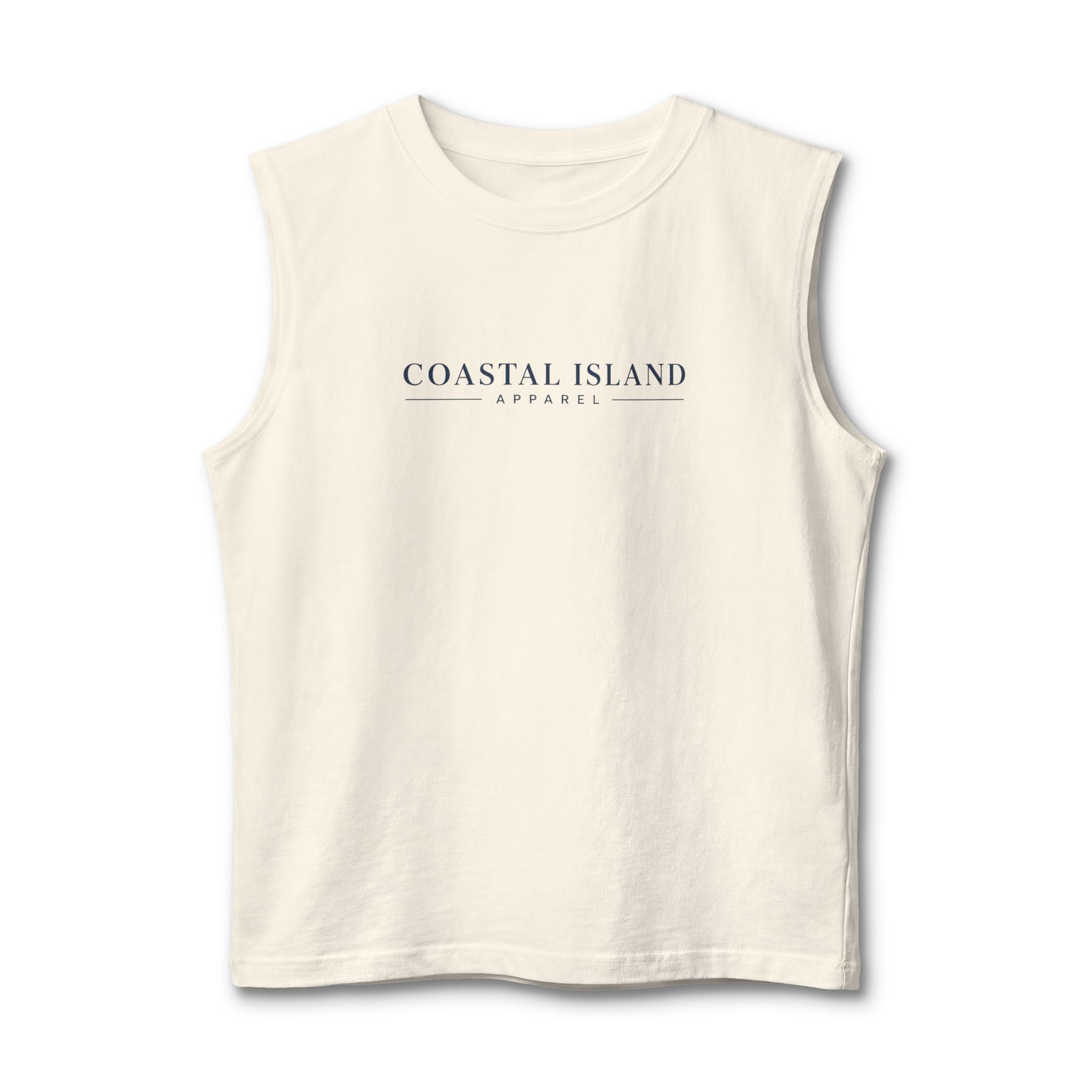 Coastal Island Muscle Tank — Minimal Beach Logo Tank Top