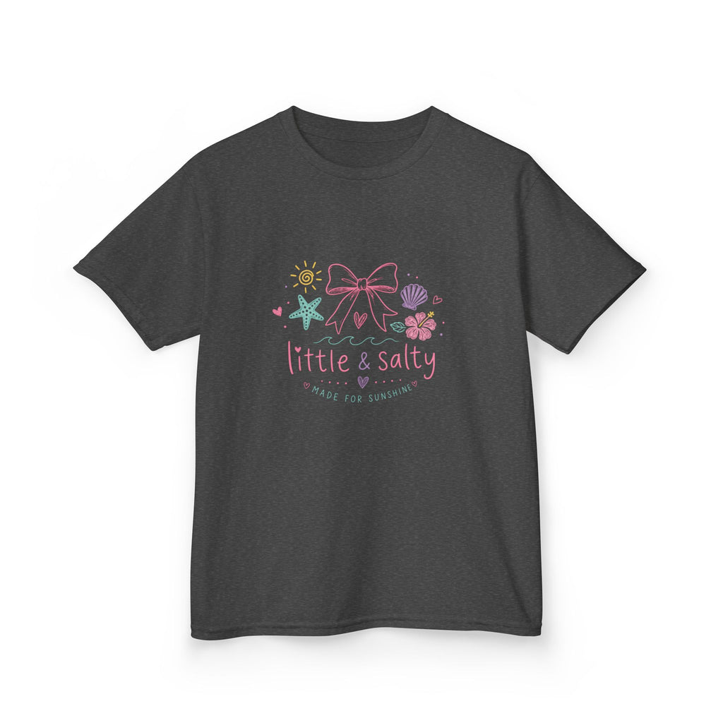 Girl's Tee — "Little & Salty" Pastel Seashells Graphic