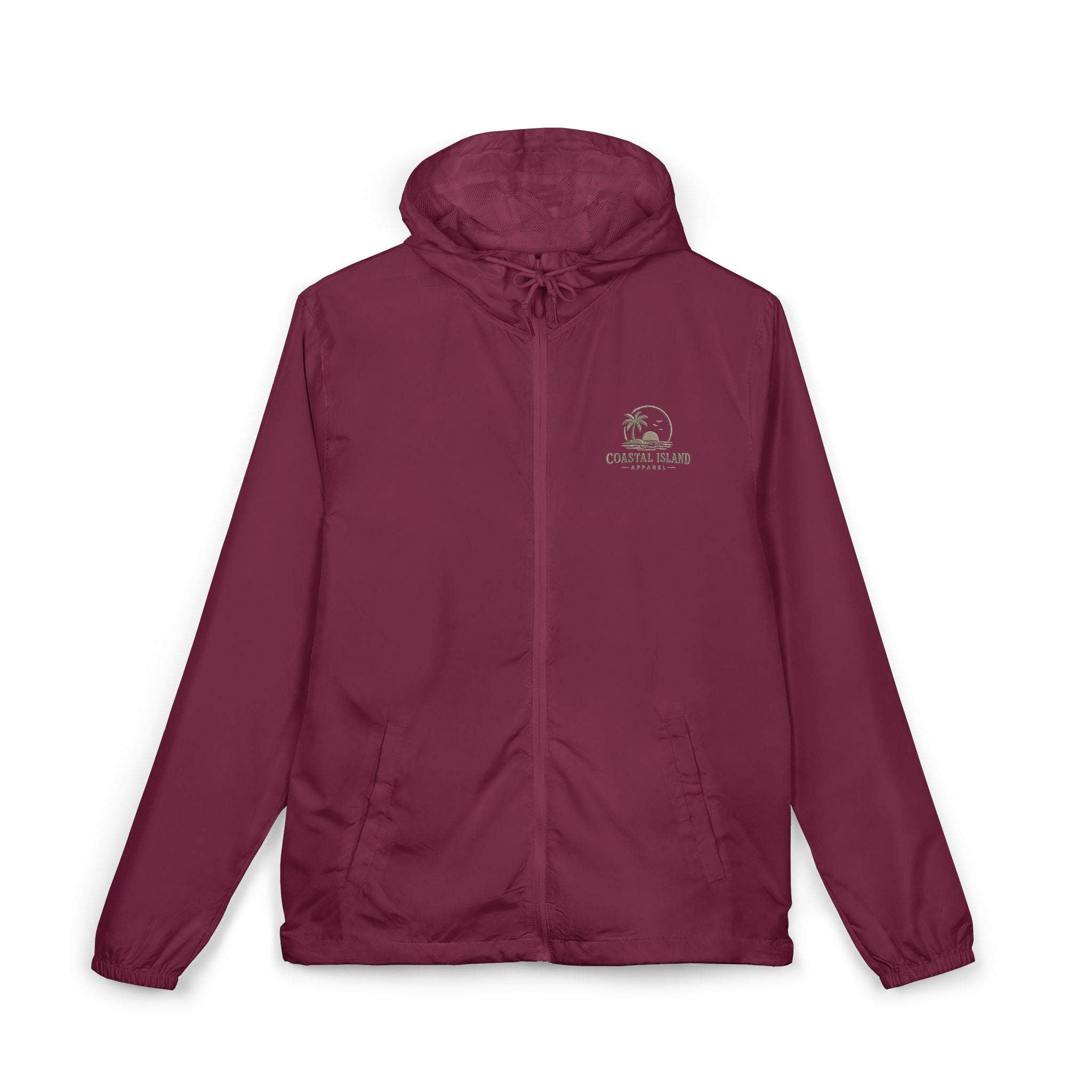 Windbreaker Jacket — "Catch the Wave" Palm Logo Lightweight Hooded Windbreaker