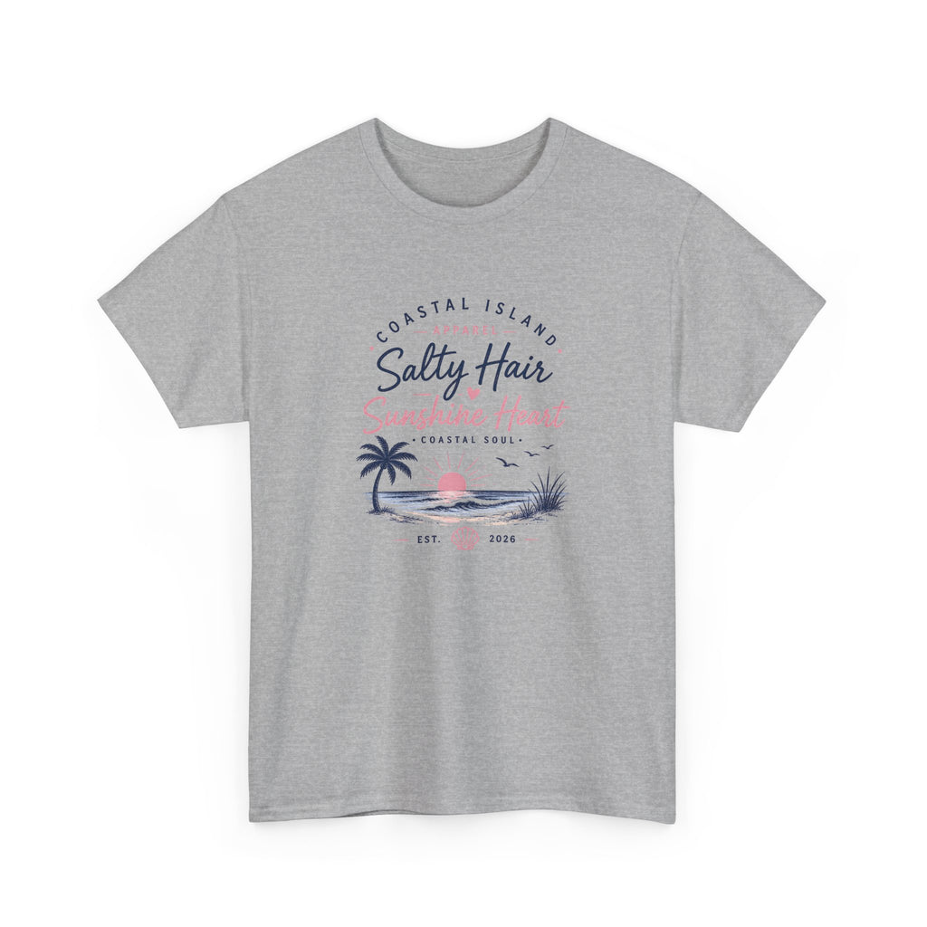 Coastal 'Salty Hair, Sunshine Heart' Women's Beach T‑Shirt
