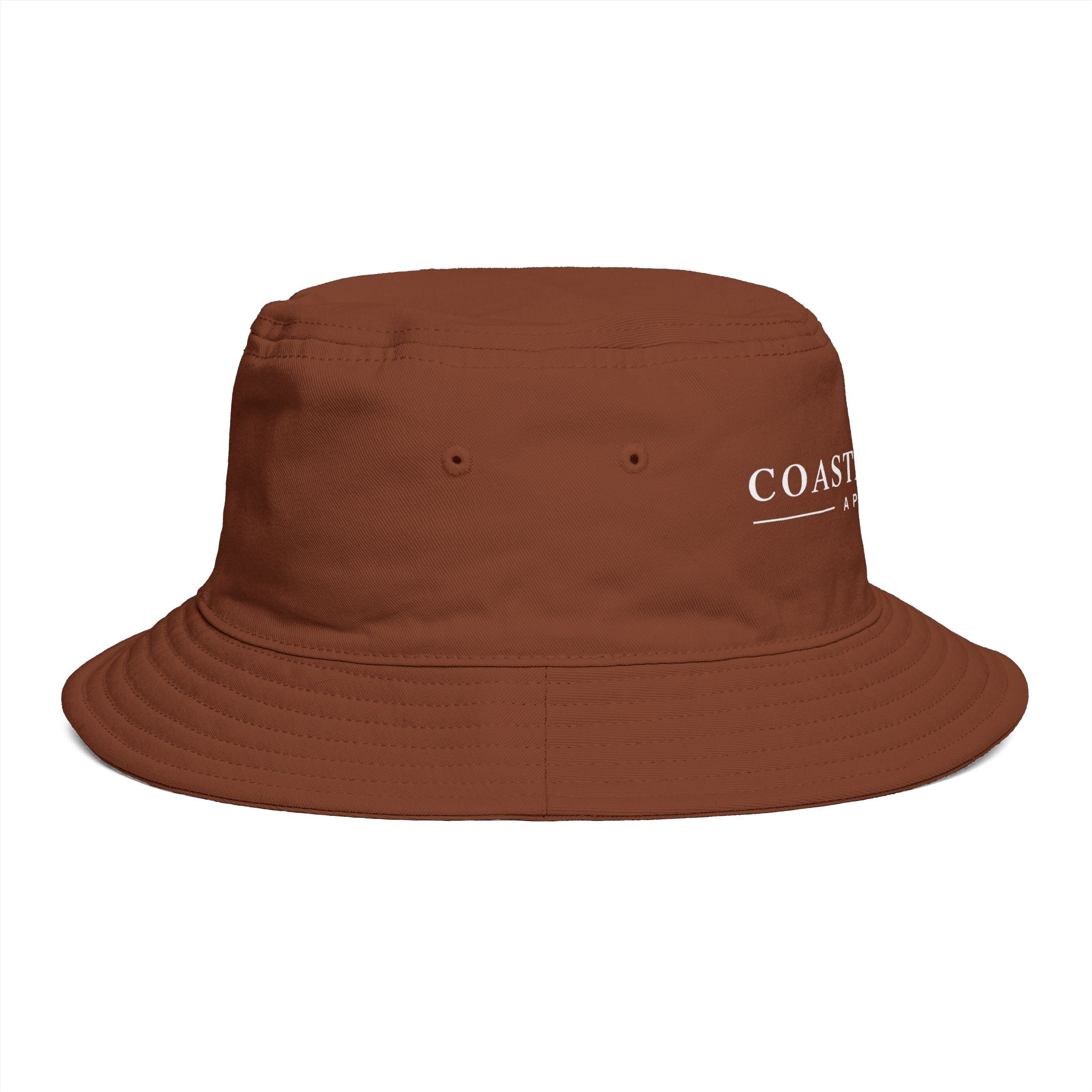 Coastal Island Apparel Bucket Hat - Brown Embroidered Beach Sun Hat