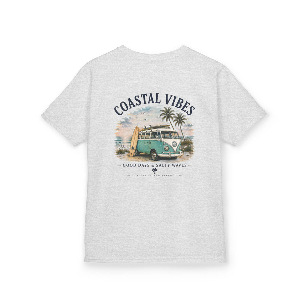 Kids T-Shirt — "Coastal Vibes" Retro Surf Van Tee