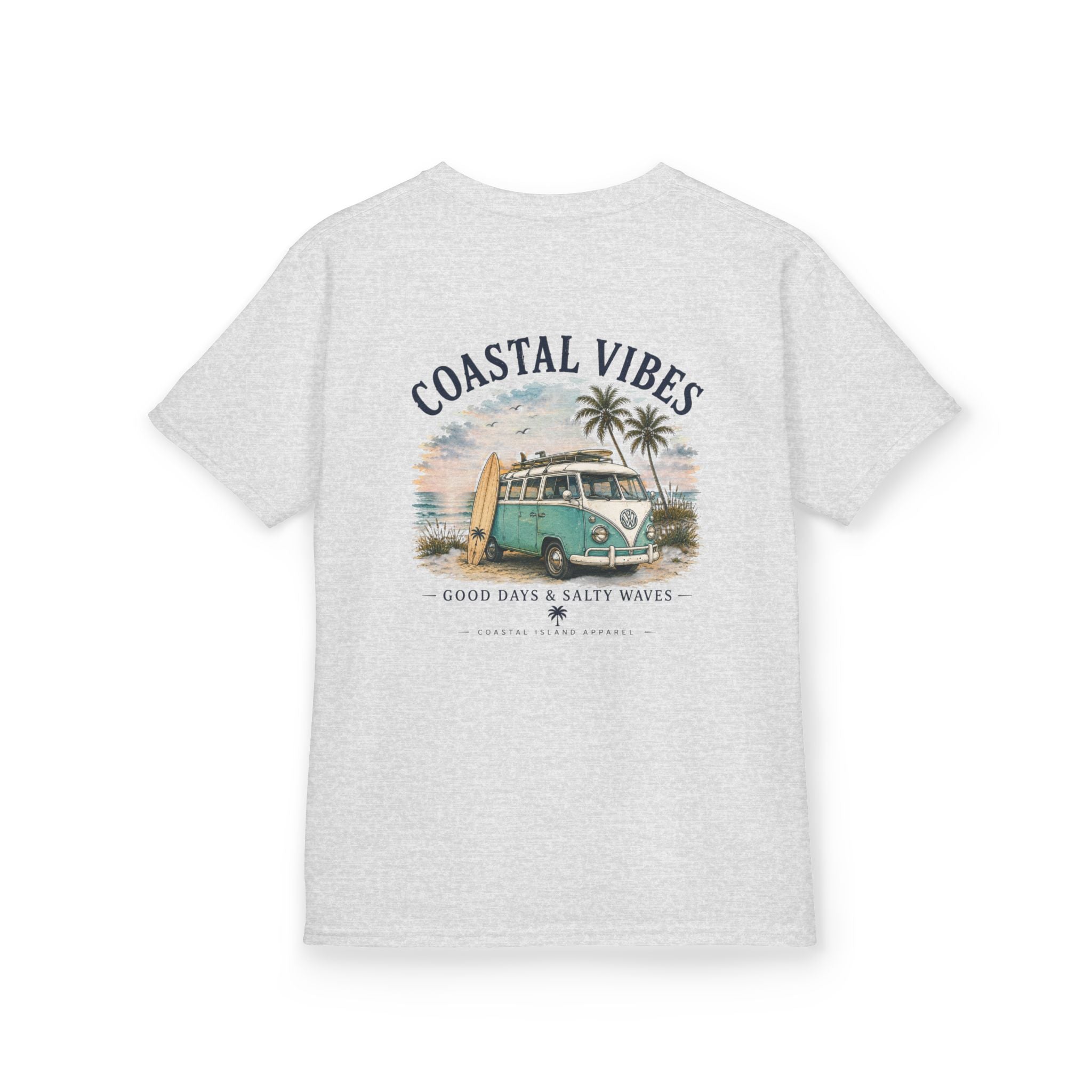 Kids T-Shirt — "Coastal Vibes" Retro Surf Van Tee