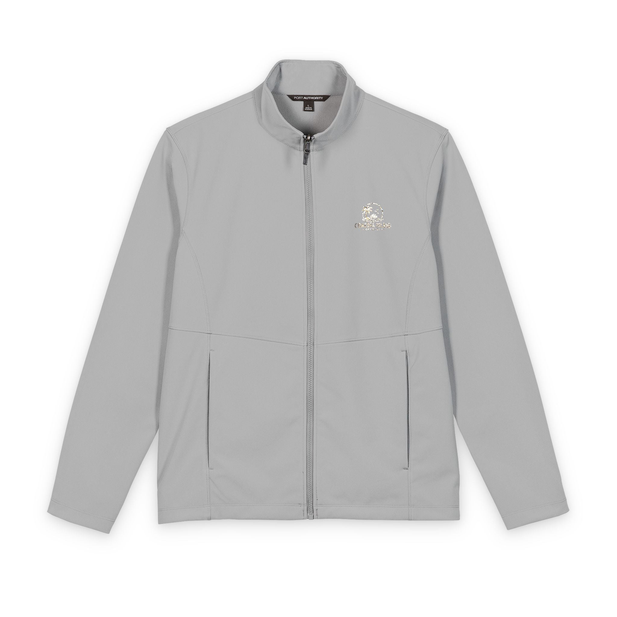 Men's Soft Shell Jacket with Small Chest Logo — Lightweight Water-Resistant Outerwear