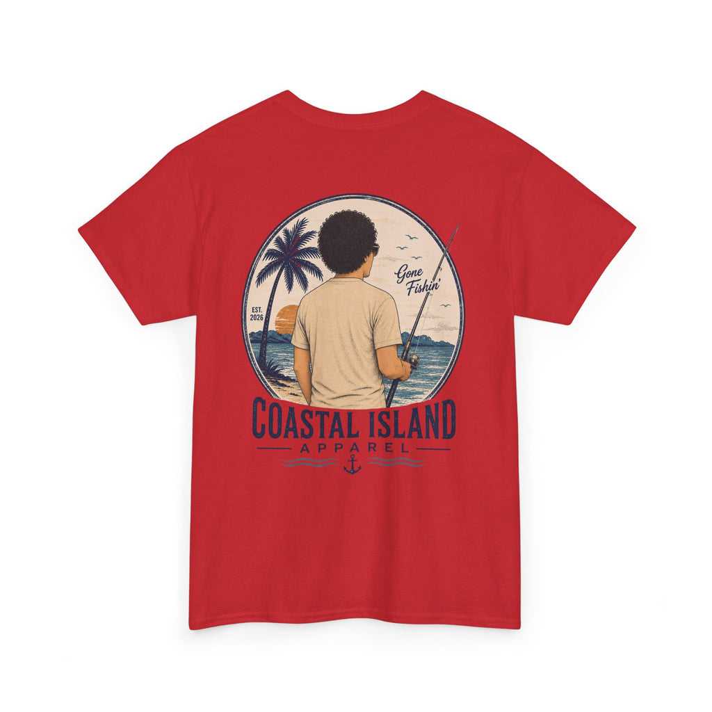 Unisex Heavy Cotton Tee- Guy Fishing