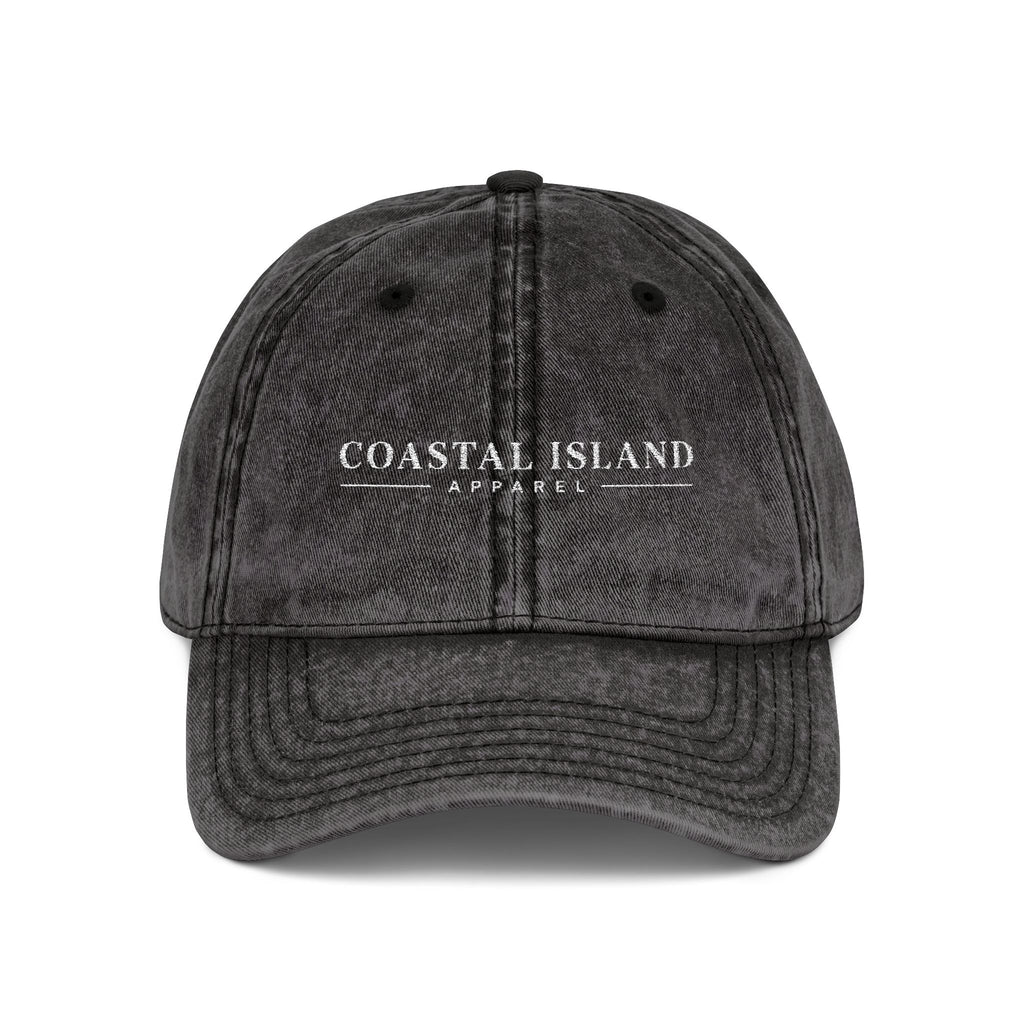 Vintage Embroidered Cap — "Coastal Island" Washed Dad Hat