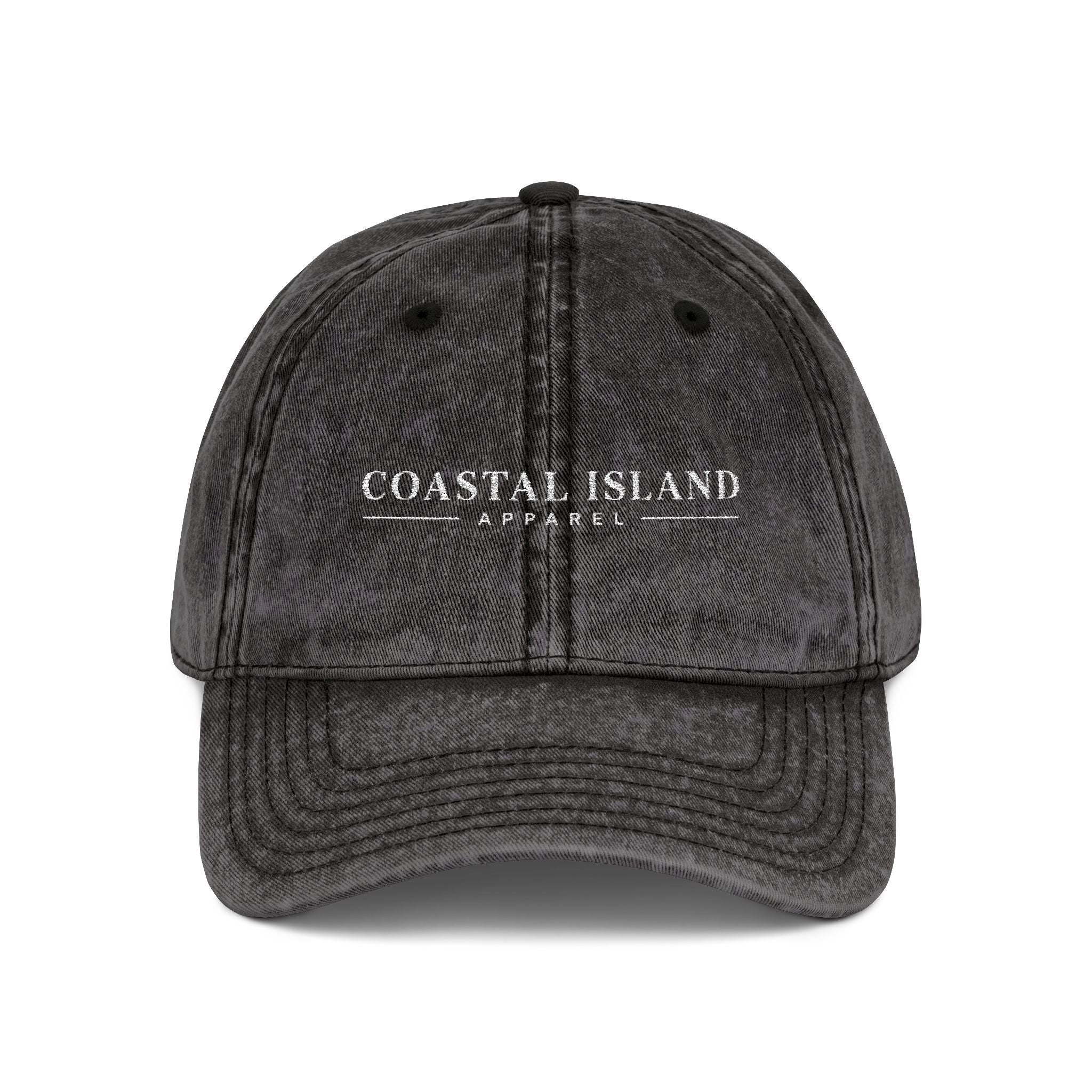 Vintage Embroidered Cap — "Coastal Island" Washed Dad Hat