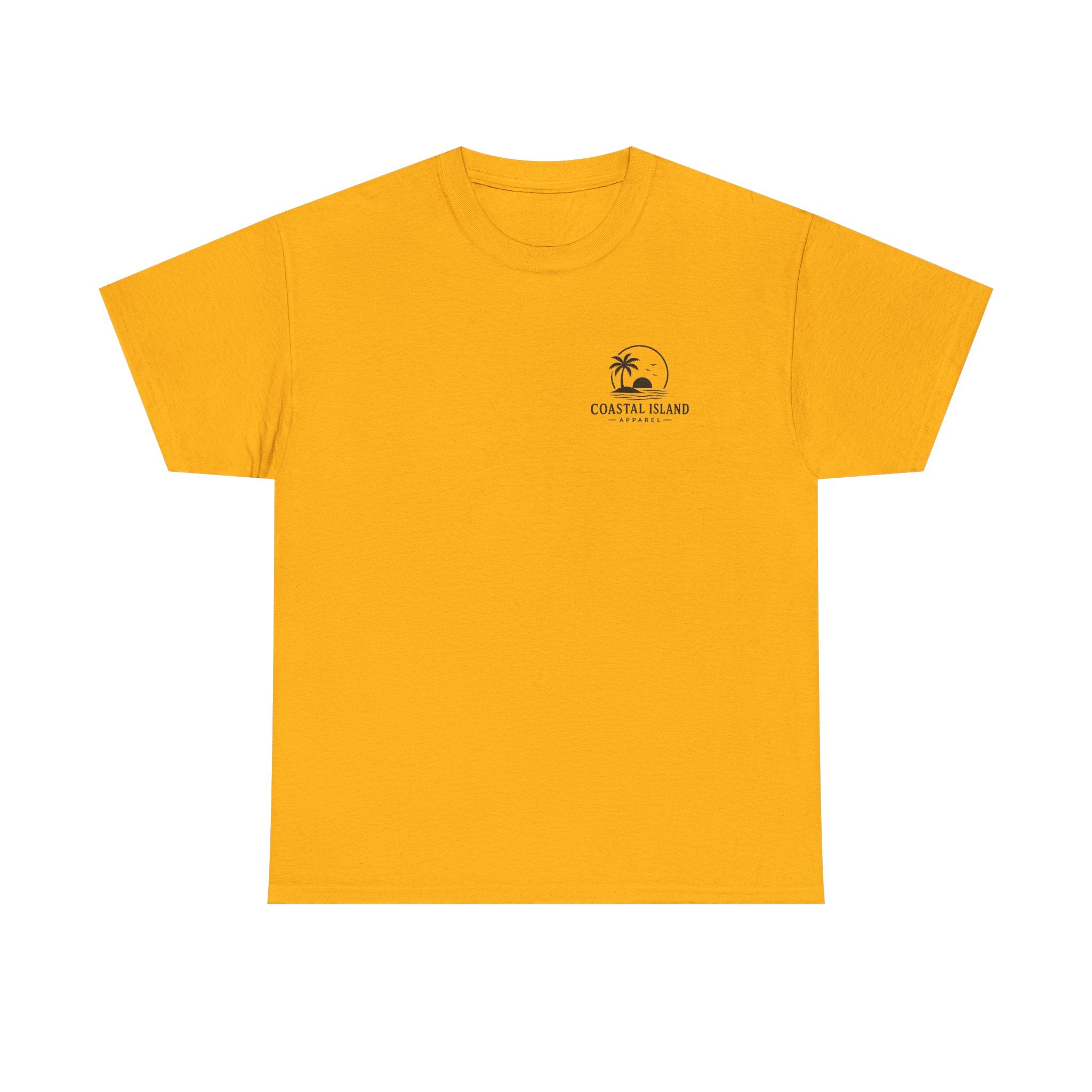 Coastal Island Sunset Tee — Beach Palm Tree Graphic T-Shirt