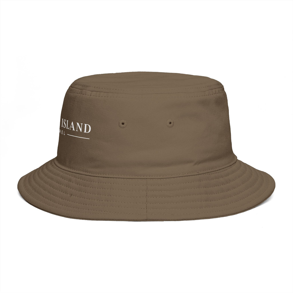 Coastal Island Apparel Bucket Hat - Brown Embroidered Beach Sun Hat