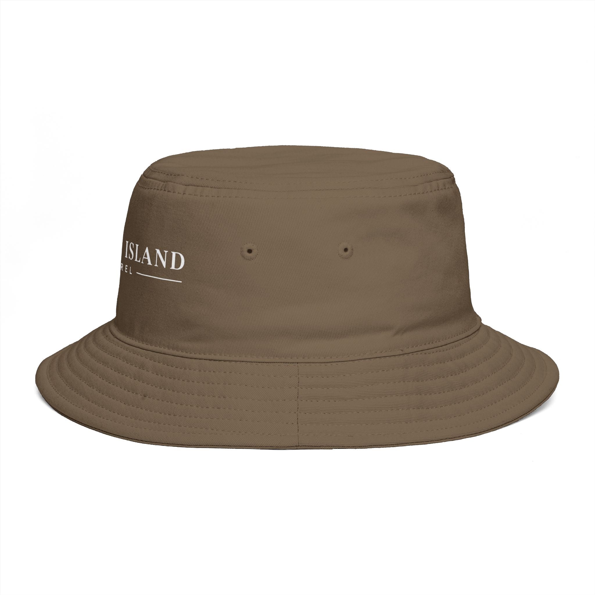 Coastal Island Apparel Bucket Hat - Brown Embroidered Beach Sun Hat