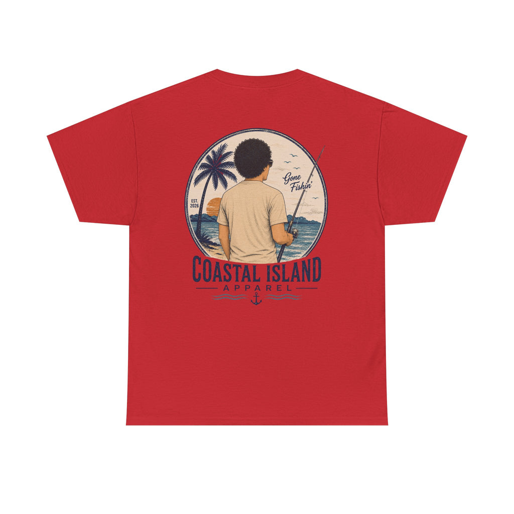 Unisex Heavy Cotton Tee- Guy Fishing