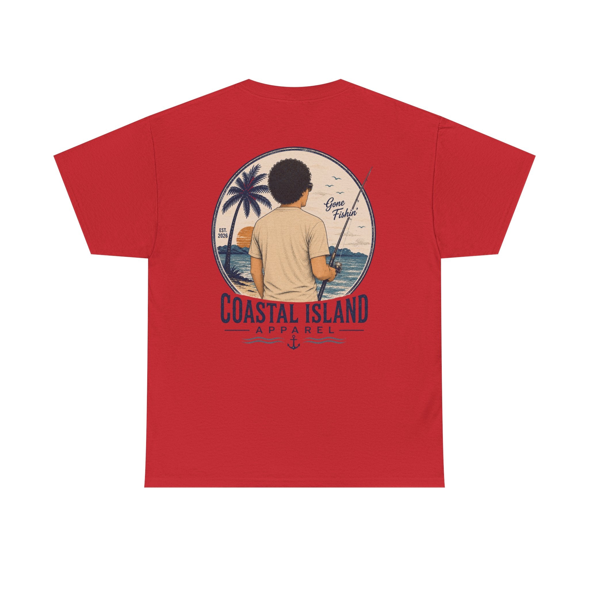 Unisex Heavy Cotton Tee- Guy Fishing